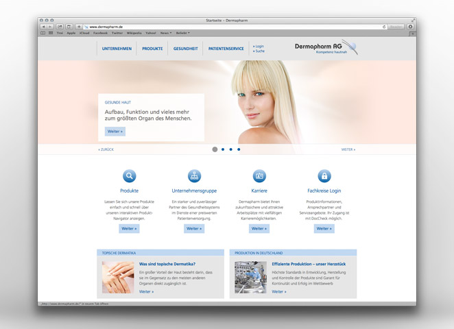 Dermapharm AG Website Startseite